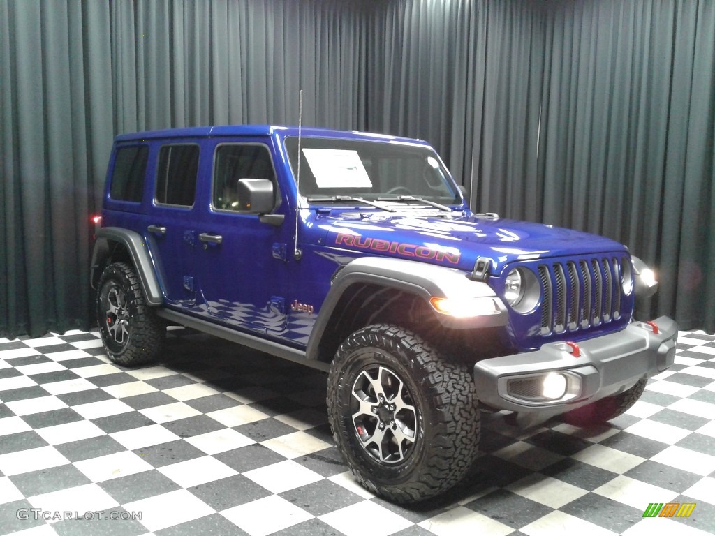 2020 Wrangler Unlimited Rubicon 4x4 - Ocean Blue Metallic / Dark Saddle/Black photo #4