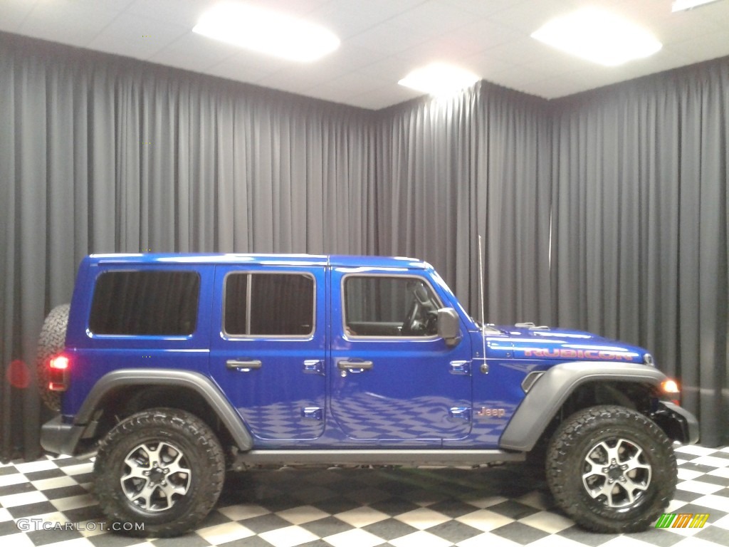 2020 Wrangler Unlimited Rubicon 4x4 - Ocean Blue Metallic / Dark Saddle/Black photo #5