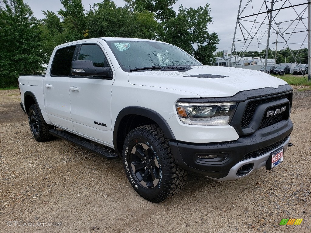 2019 1500 Rebel Crew Cab 4x4 - Bright White / Black/Red photo #1