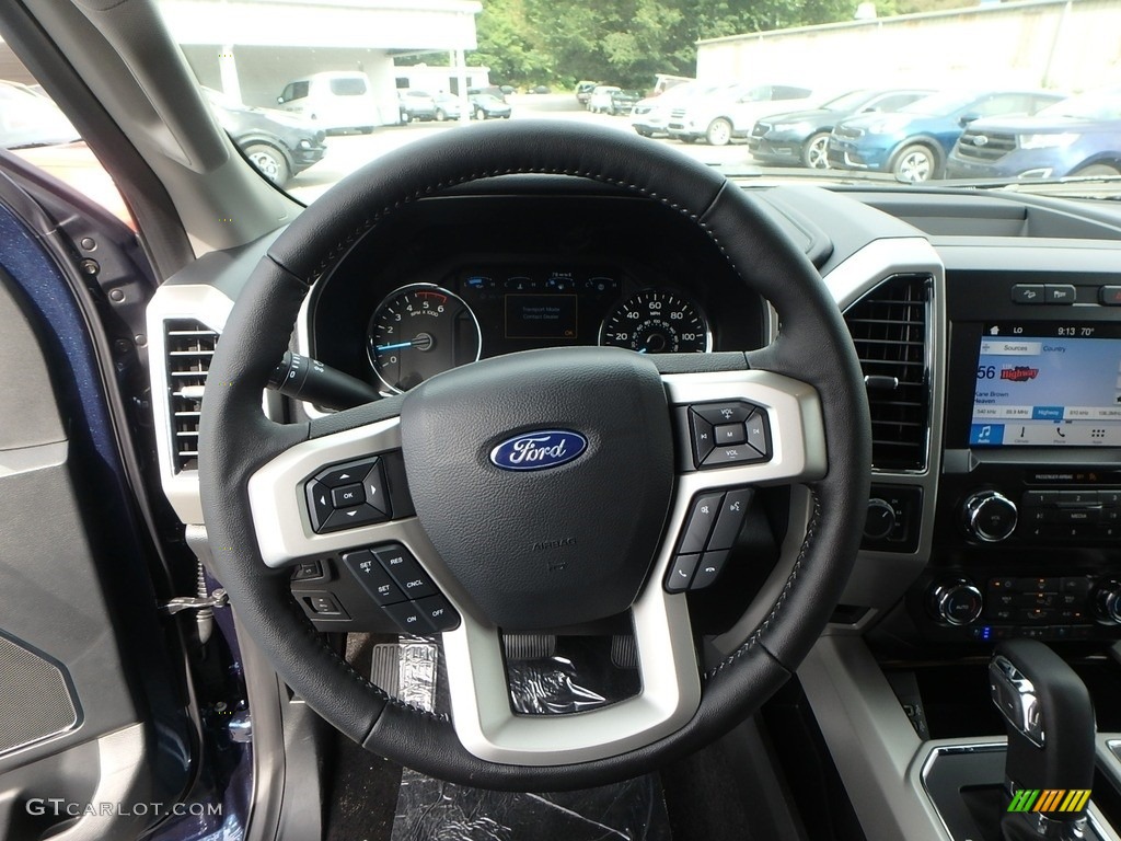 2019 Ford F150 Lariat SuperCrew 4x4 Black Steering Wheel Photo #134880464