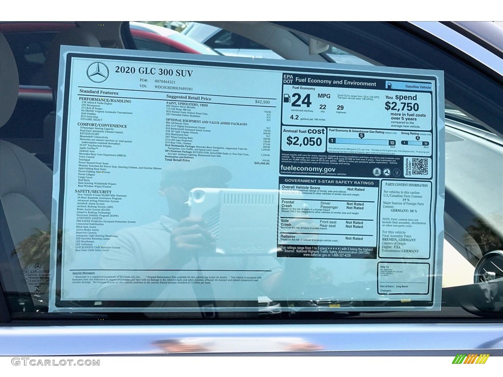 2020 Mercedes-Benz GLC 300 Window Sticker Photo #134882933