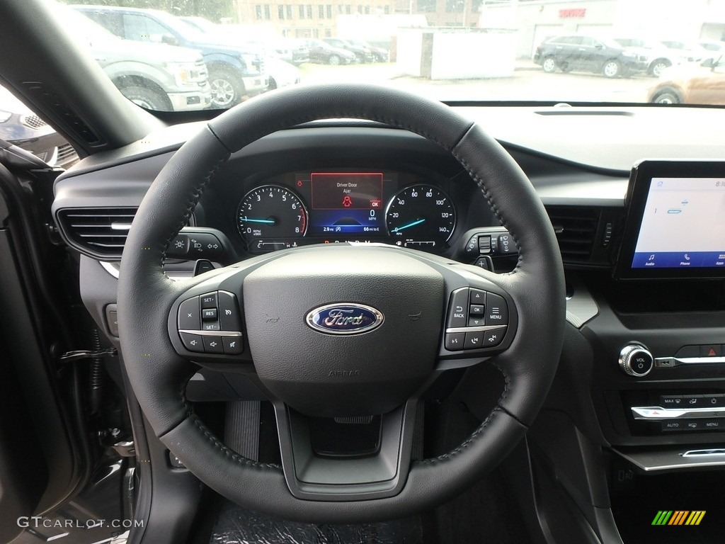 2020 Ford Explorer XLT 4WD Ebony Steering Wheel Photo #134883791