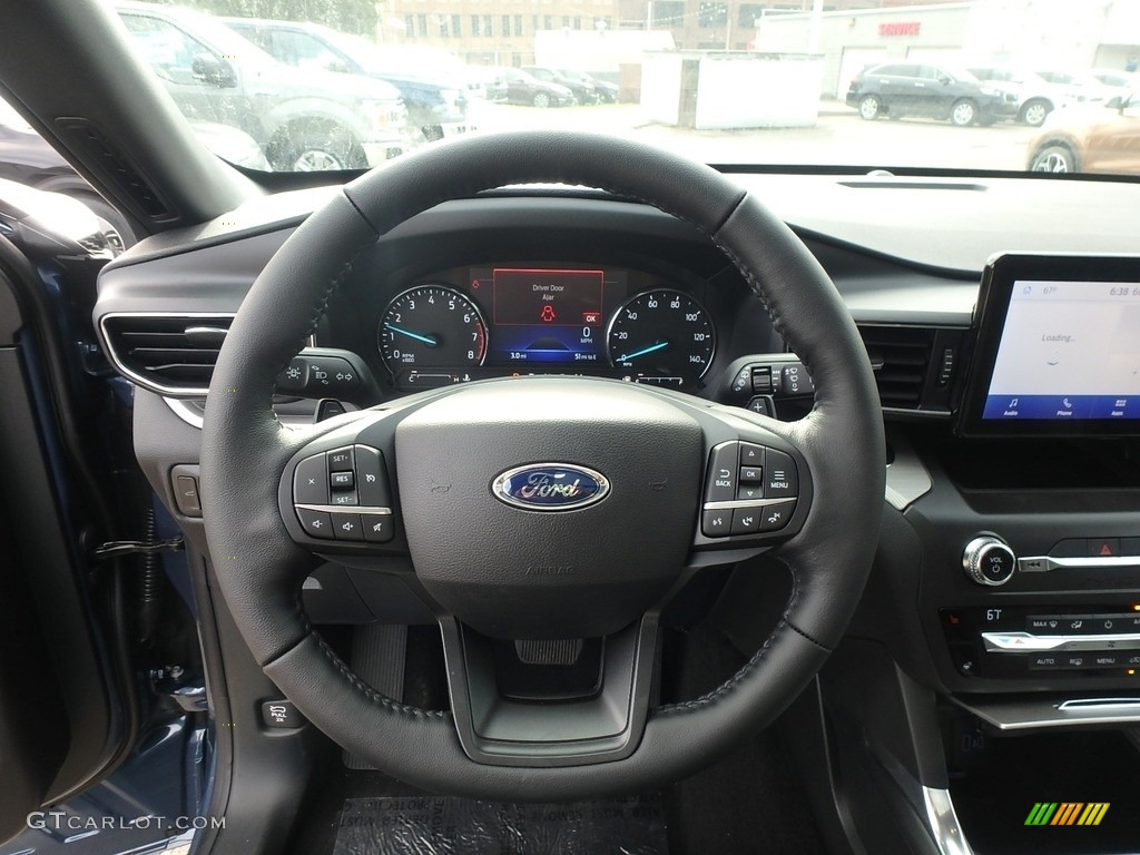 2020 Ford Explorer XLT 4WD Ebony Steering Wheel Photo #134884245