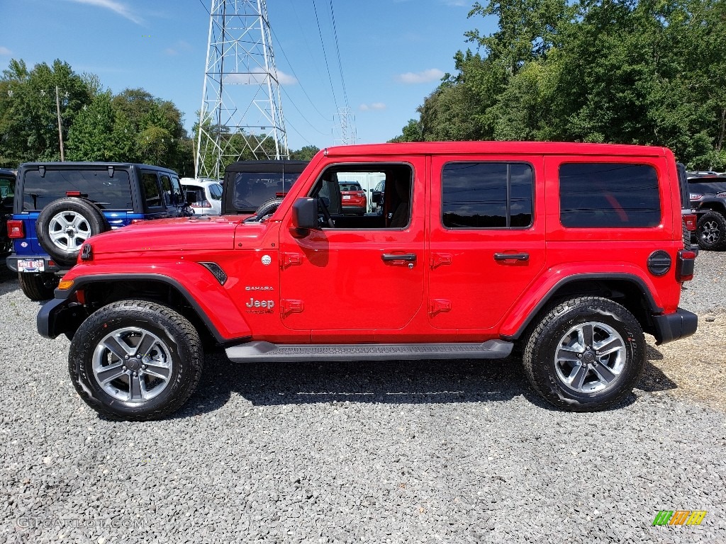Firecracker Red 2020 Jeep Wrangler Unlimited Sahara 4x4 Exterior Photo #134899198