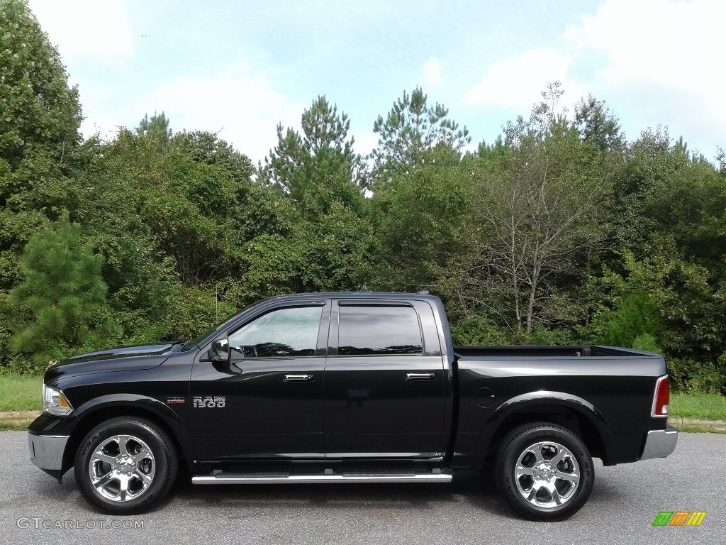 2018 1500 Laramie Crew Cab 4x4 - Brilliant Black Crystal Pearl / Black photo #1