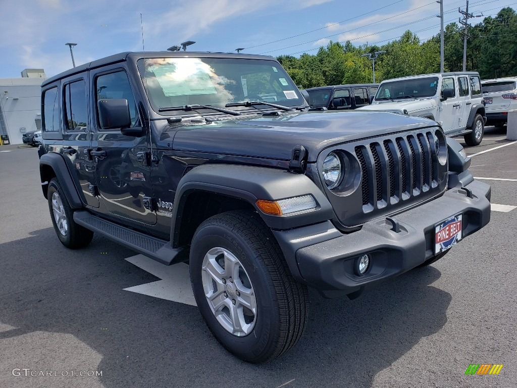 2020 Wrangler Unlimited Sport 4x4 - Granite Crystal Metallic / Black photo #1