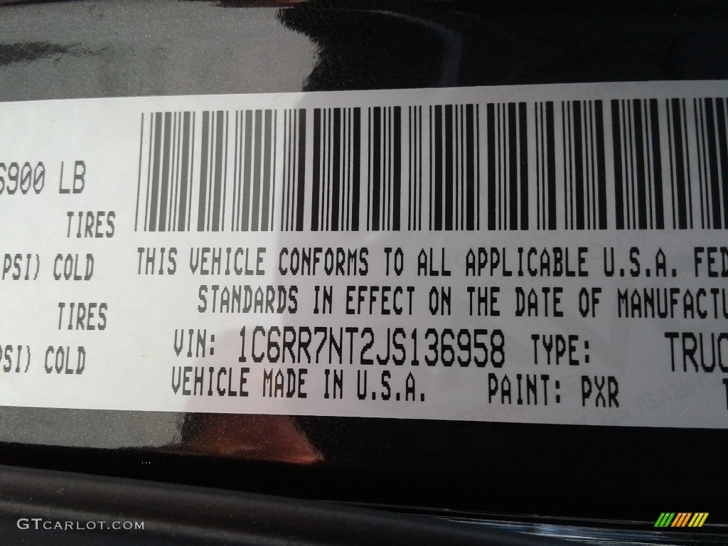 2018 1500 Laramie Crew Cab 4x4 - Brilliant Black Crystal Pearl / Black photo #39