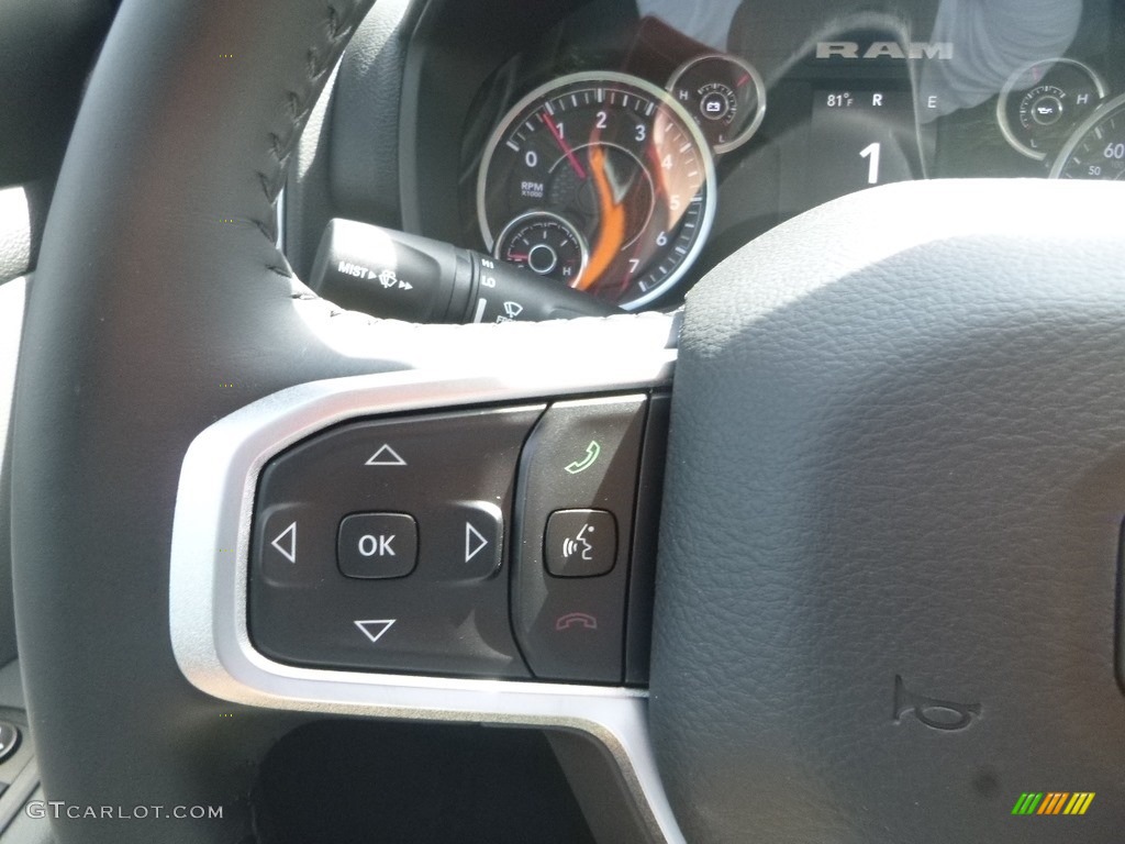 2020 Ram 1500 Big Horn Crew Cab 4x4 Black/Diesel Gray Steering Wheel Photo #134903866