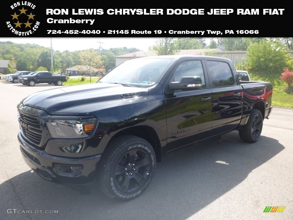 2020 1500 Big Horn Night Edition Crew Cab 4x4 - Diamond Black Crystal Pearl / Black photo #1