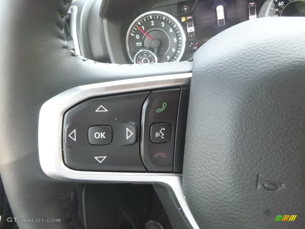 2020 Ram 1500 Big Horn Night Edition Crew Cab 4x4 Black Steering Wheel Photo #134904925