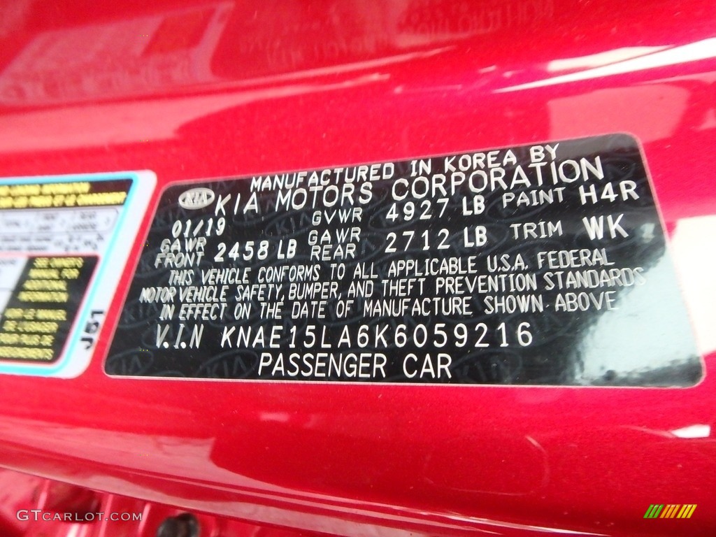 2019 Stinger Color Code H4R for HiChroma Red Photo #134913046