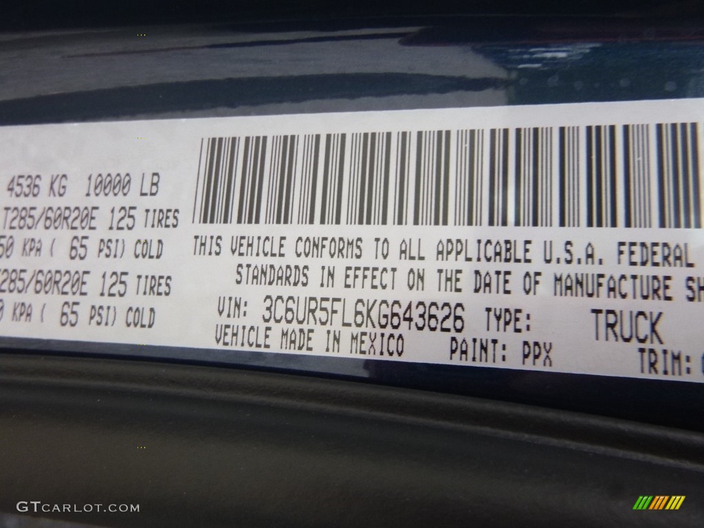 2019 2500 Color Code PPX for Patriot Blue Pearl Photo #134915710
