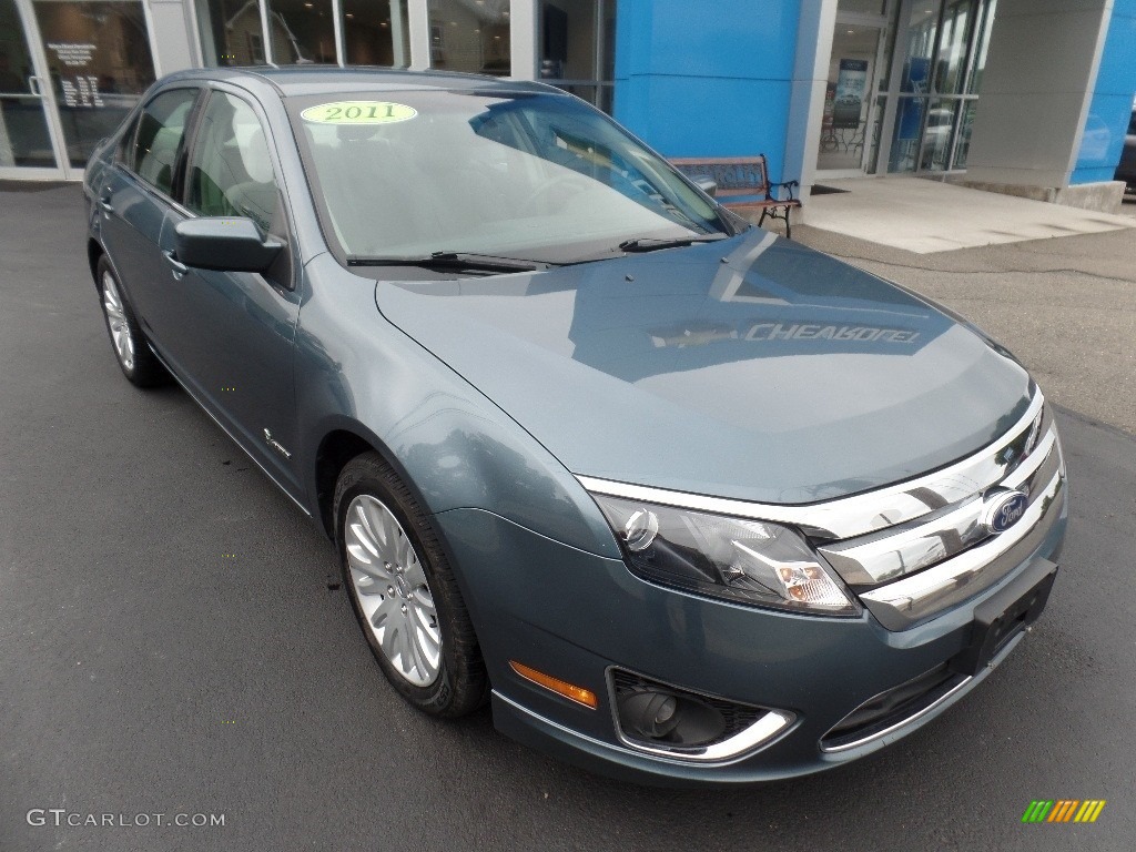 2011 Fusion Hybrid - Steel Blue Metallic / Charcoal Black photo #1
