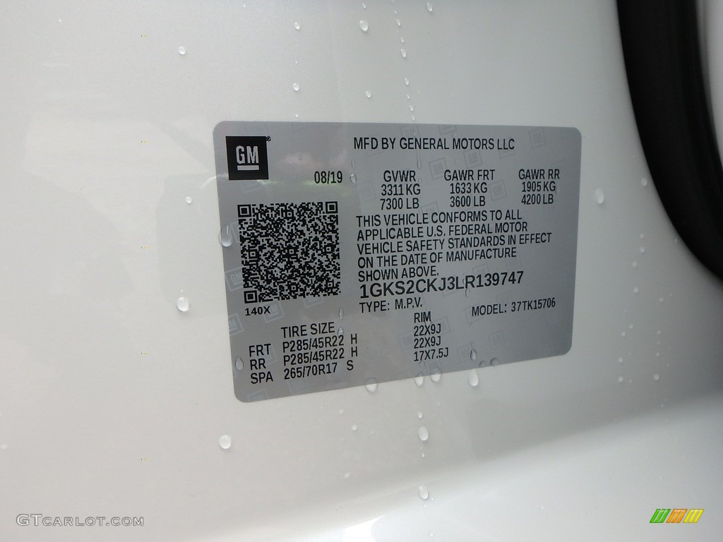 2020 Yukon Denali 4WD - White Frost Tricoat / Cocoa/­Dark Atmosphere photo #12