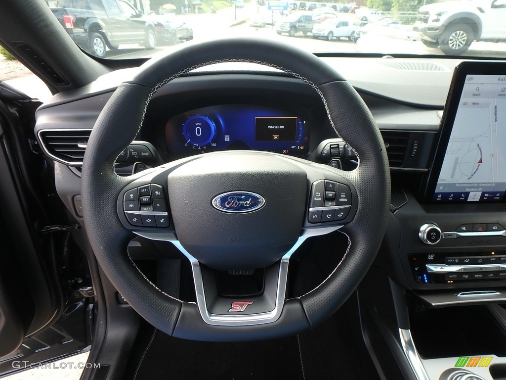 2020 Ford Explorer ST 4WD Ebony Steering Wheel Photo #134929846