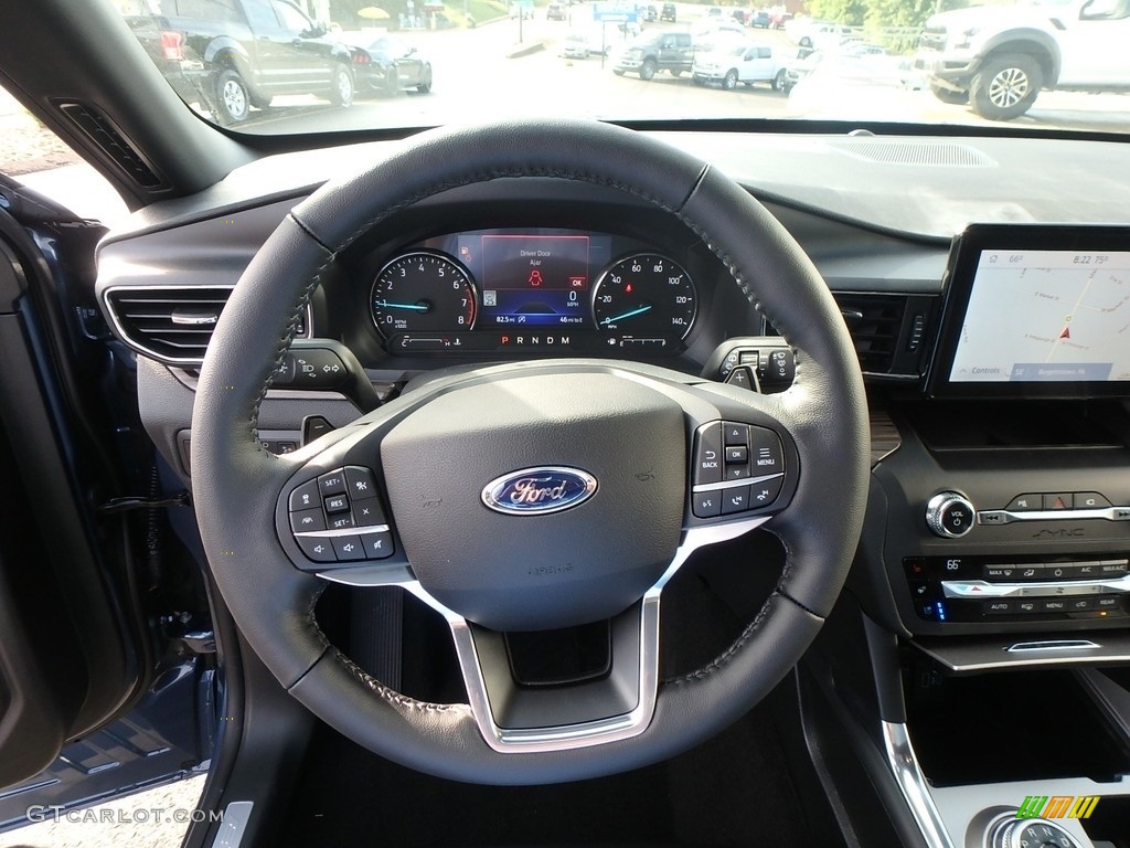 2020 Ford Explorer Limited 4WD Ebony Steering Wheel Photo #134930263