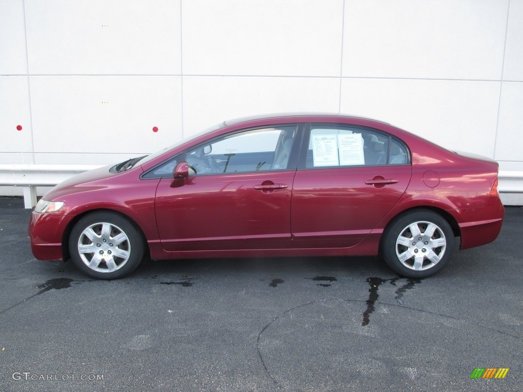 2010 Civic LX Sedan - Tango Red Pearl / Gray photo #2