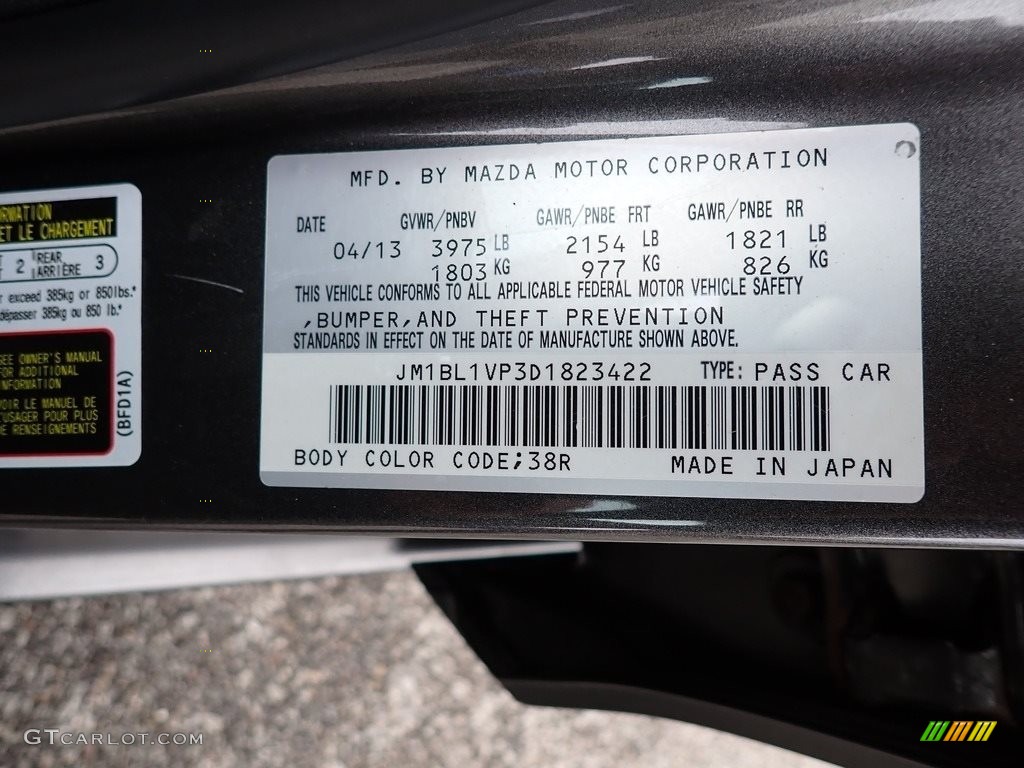 2013 MAZDA3 i Touring 4 Door - Dolphin Gray Mica / Black photo #15