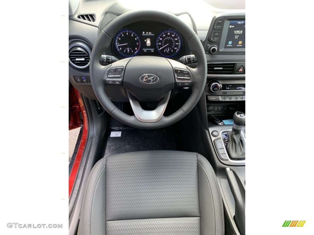 2020 Hyundai Kona Limited AWD Black Steering Wheel Photo #134933218
