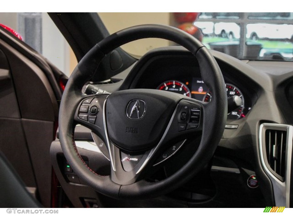 2020 Acura TLX PMC Edition SH-AWD Sedan Ebony Steering Wheel Photo #134935963