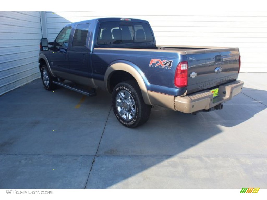 2014 F250 Super Duty King Ranch Crew Cab 4x4 - Blue Jeans Metallic / Platinum Pecan Leather photo #7