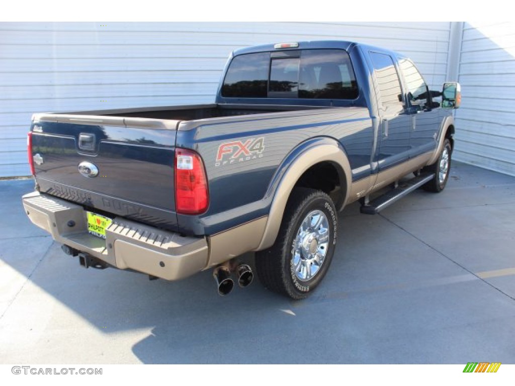 2014 F250 Super Duty King Ranch Crew Cab 4x4 - Blue Jeans Metallic / Platinum Pecan Leather photo #9