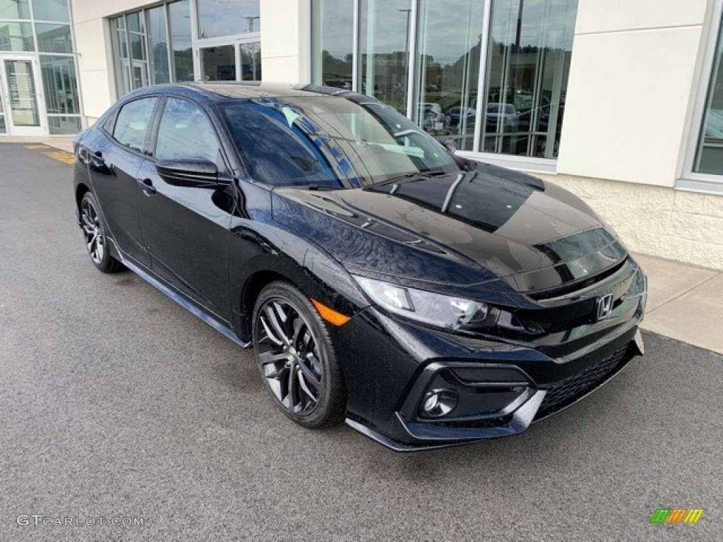Crystal Black Pearl 2020 Honda Civic Sport Hatchback Exterior Photo #134941027