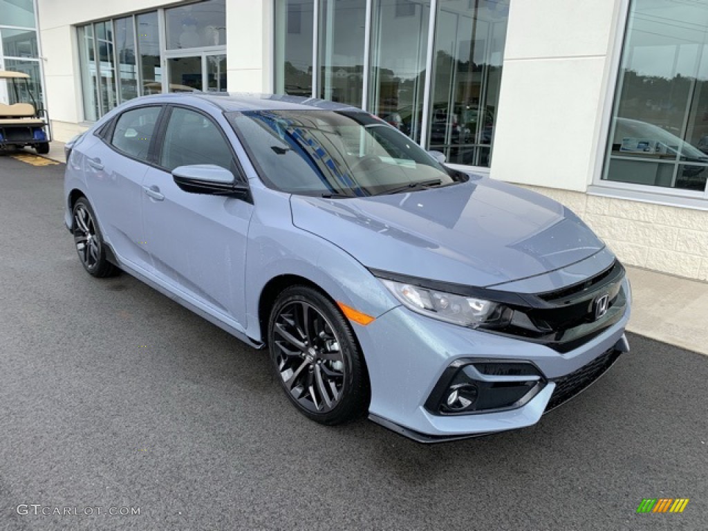 Sonic Gray Pearl 2020 Honda Civic Sport Hatchback Exterior Photo #134941642
