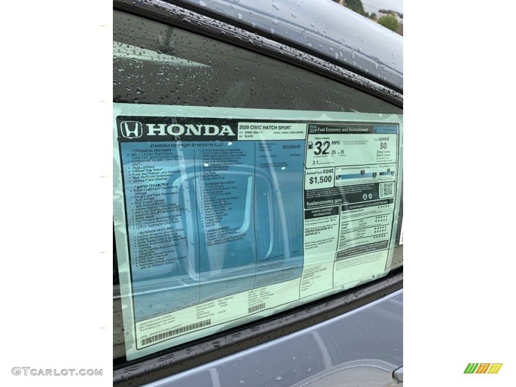 2020 Honda Civic Sport Hatchback Window Sticker Photo #134941888