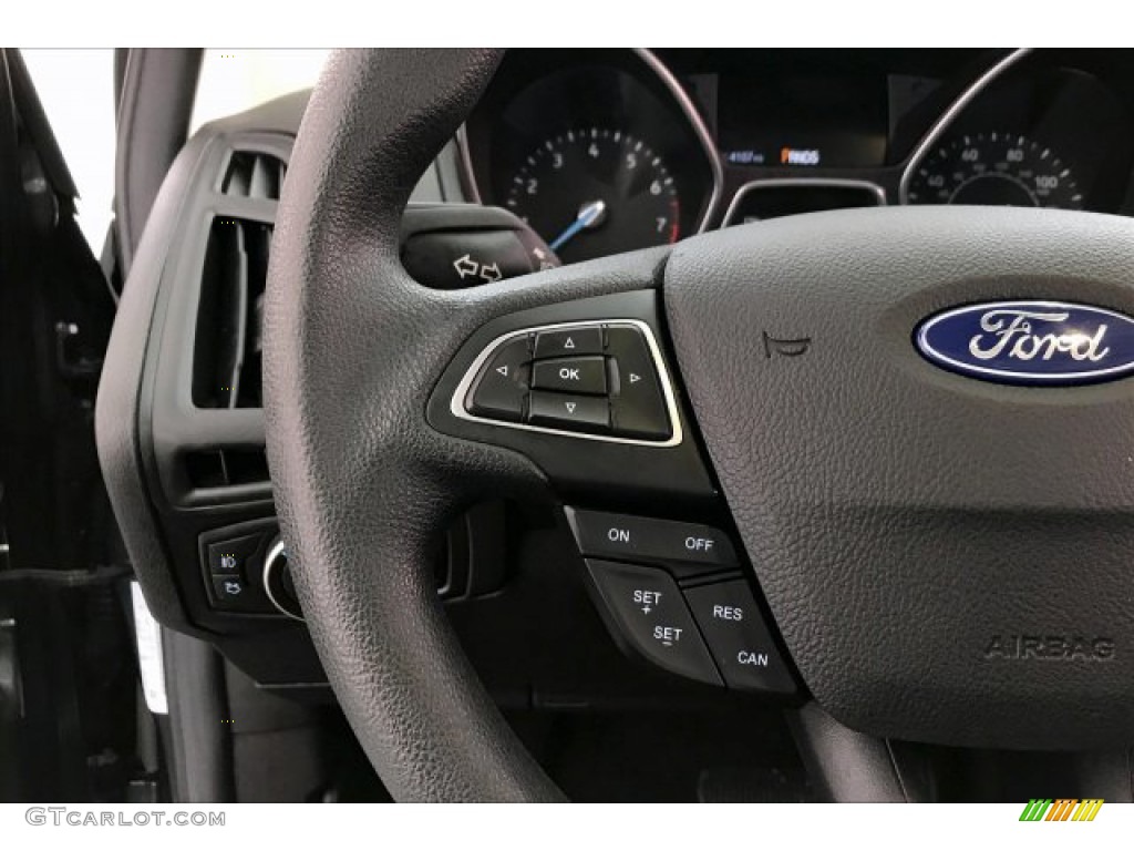 2017 Ford Focus SEL Sedan Charcoal Black Steering Wheel Photo #134953886
