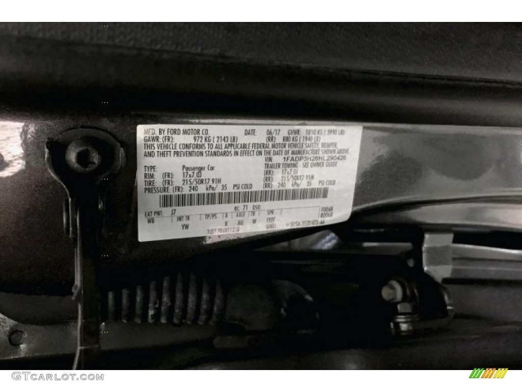 2017 Ford Focus SEL Sedan Color Code Photos