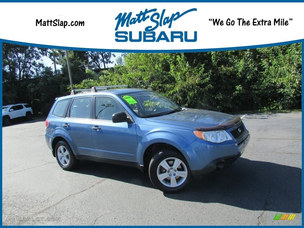 2010 Forester 2.5 X - Newport Blue Pearl / Platinum photo #1