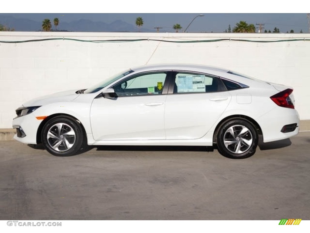 2019 Civic LX Sedan - Platinum White Pearl / Black photo #9
