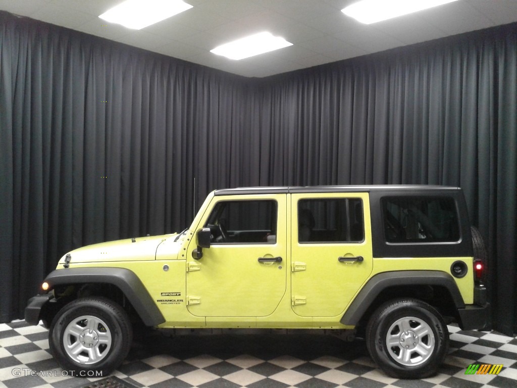 2017 Wrangler Unlimited Sport 4x4 - Hypergreen / Black photo #1