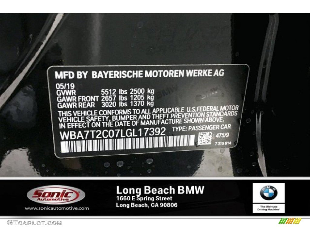 2020 7 Series 740i Sedan - Black Sapphire Metallic / Black photo #11