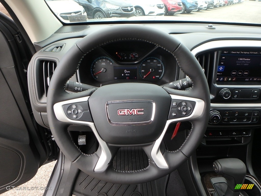 2020 GMC Canyon SLE Extended Cab 4WD Jet Black Steering Wheel Photo #134994278