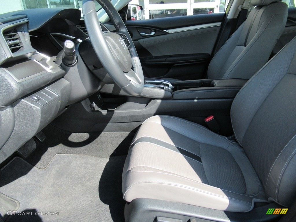 2017 Civic EX-L Sedan - Aegean Blue Metallic / Gray photo #11