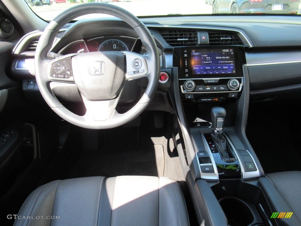 2017 Civic EX-L Sedan - Aegean Blue Metallic / Gray photo #16