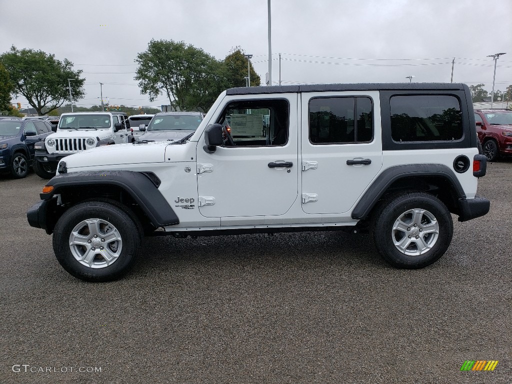 Bright White 2020 Jeep Wrangler Unlimited Sport 4x4 Exterior Photo #135000177