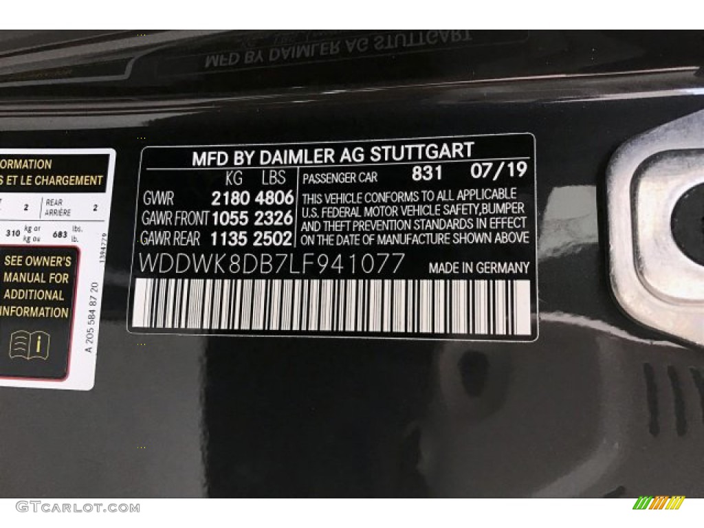 2020 C Color Code 831 for Graphite Grey Metallic Photo #135002460