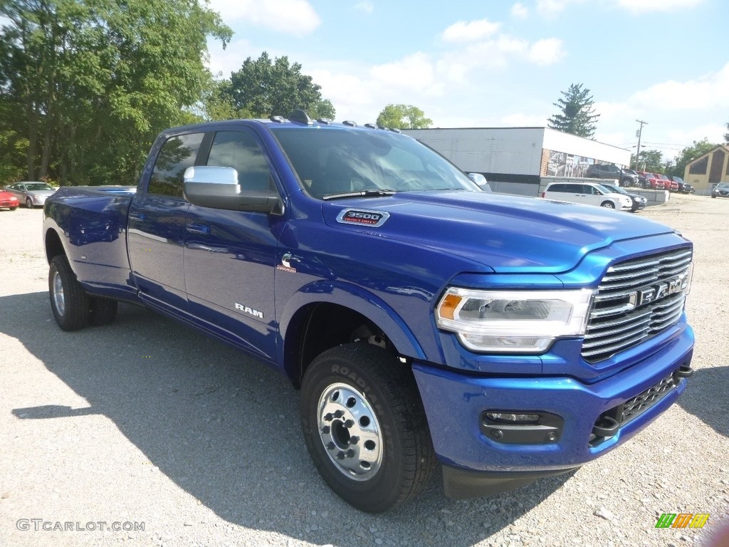 2019 3500 Laramie Crew Cab 4x4 - Blue Streak Pearl / Black photo #7