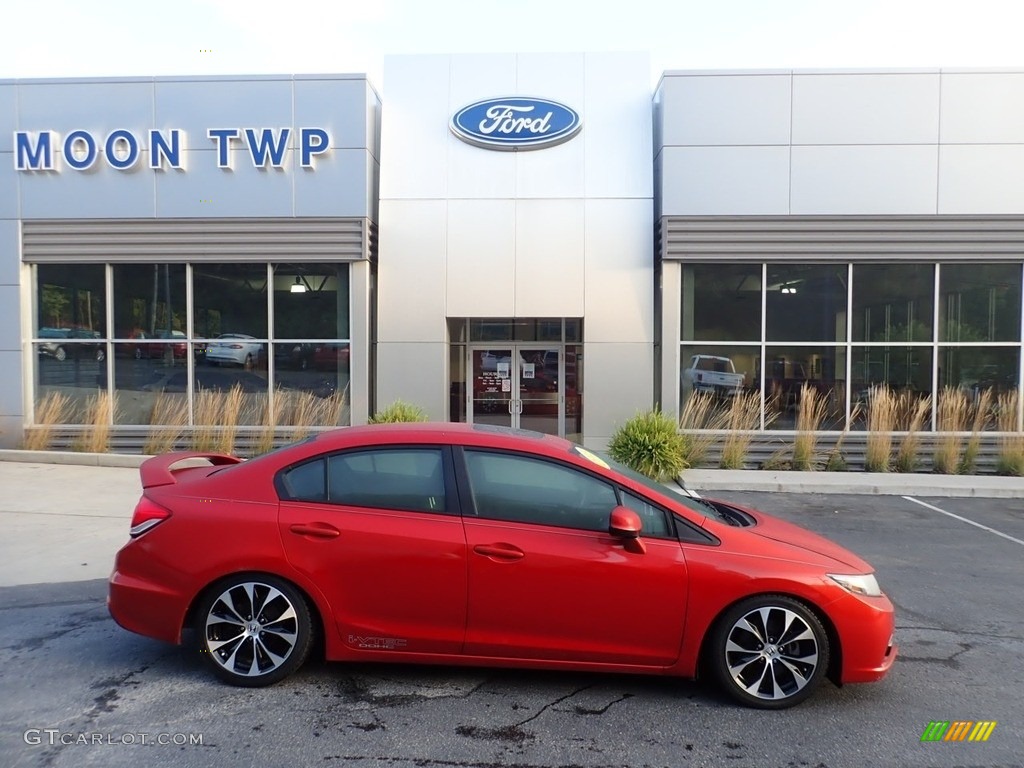 2013 Civic Si Sedan - Sunburst Orange Pearl / Black photo #1