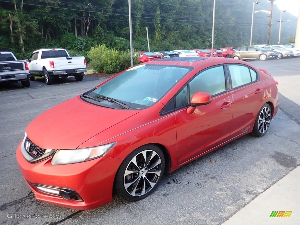 2013 Civic Si Sedan - Sunburst Orange Pearl / Black photo #6