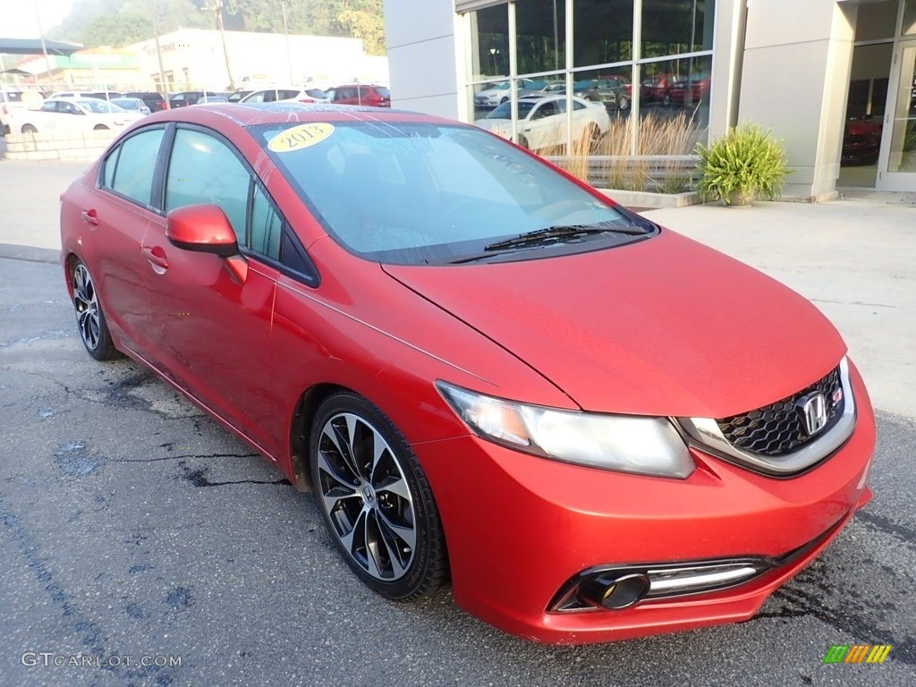 2013 Civic Si Sedan - Sunburst Orange Pearl / Black photo #8