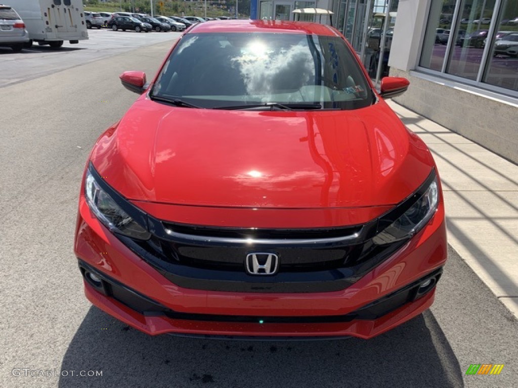 2019 Civic Sport Sedan - Rallye Red / Black photo #3