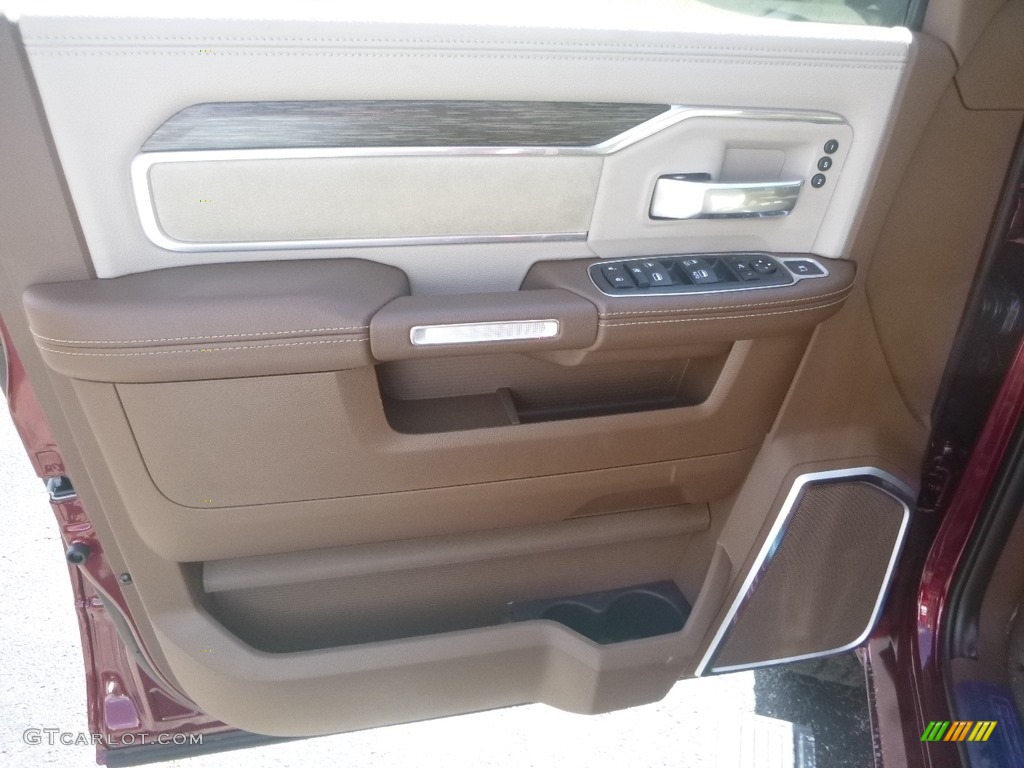 2019 Ram 2500 Laramie Mega Cab 4x4 Mountain Brown/Light Frost Beige Door Panel Photo #135031599
