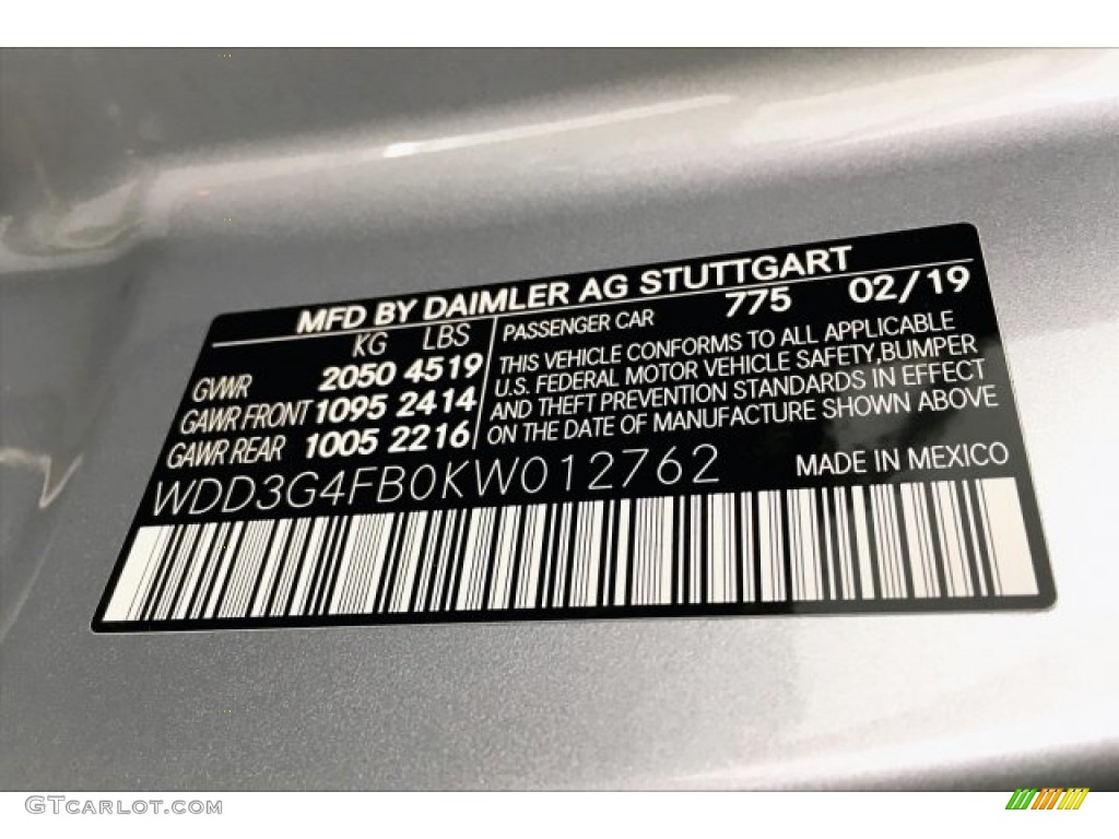 2019 A Color Code 775 for Iridium Silver Metallic Photo #135032430