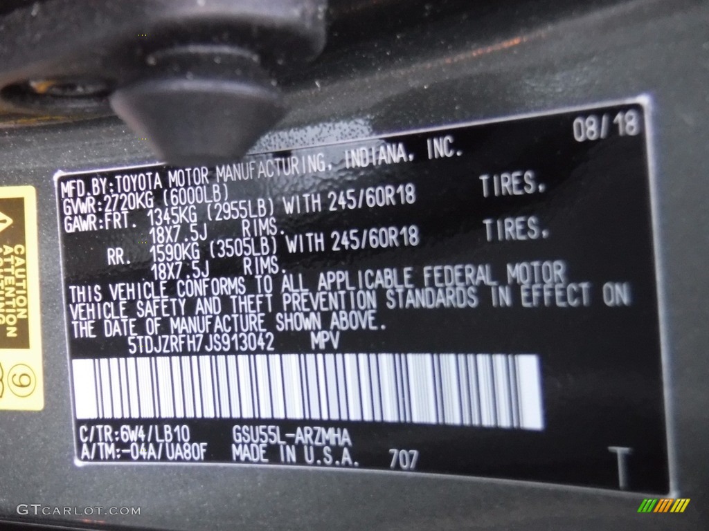 2018 Highlander XLE AWD - Alumina Jade Metallic / Ash photo #30
