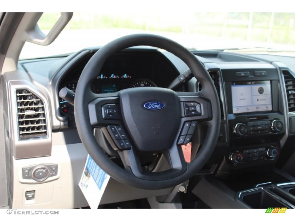 2019 Ford F150 XLT SuperCab Earth Gray Steering Wheel Photo #135042849