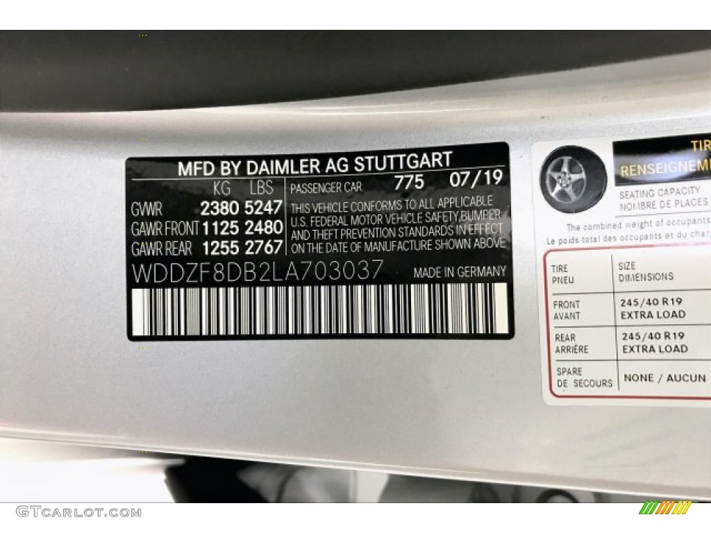 2020 E Color Code 775 for Iridium Silver Metallic Photo #135052833